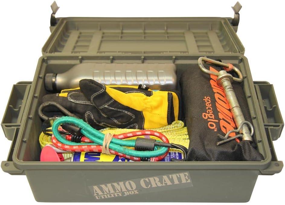 image:imageMTM ACR418 Ammo Crate Utility BoxCarry up to 65lbs of gearStackable design double padlock for security Waterresistant Oring seal Army GreenMedium
