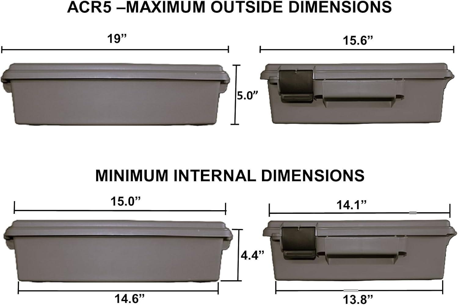 image:imageMTM ACR572 Ammo Crate Utility Box Ammo survival or hunting gear storage ORing seal for water resistant dry storage Double padlock tapped for security Carries 85lbs of gear