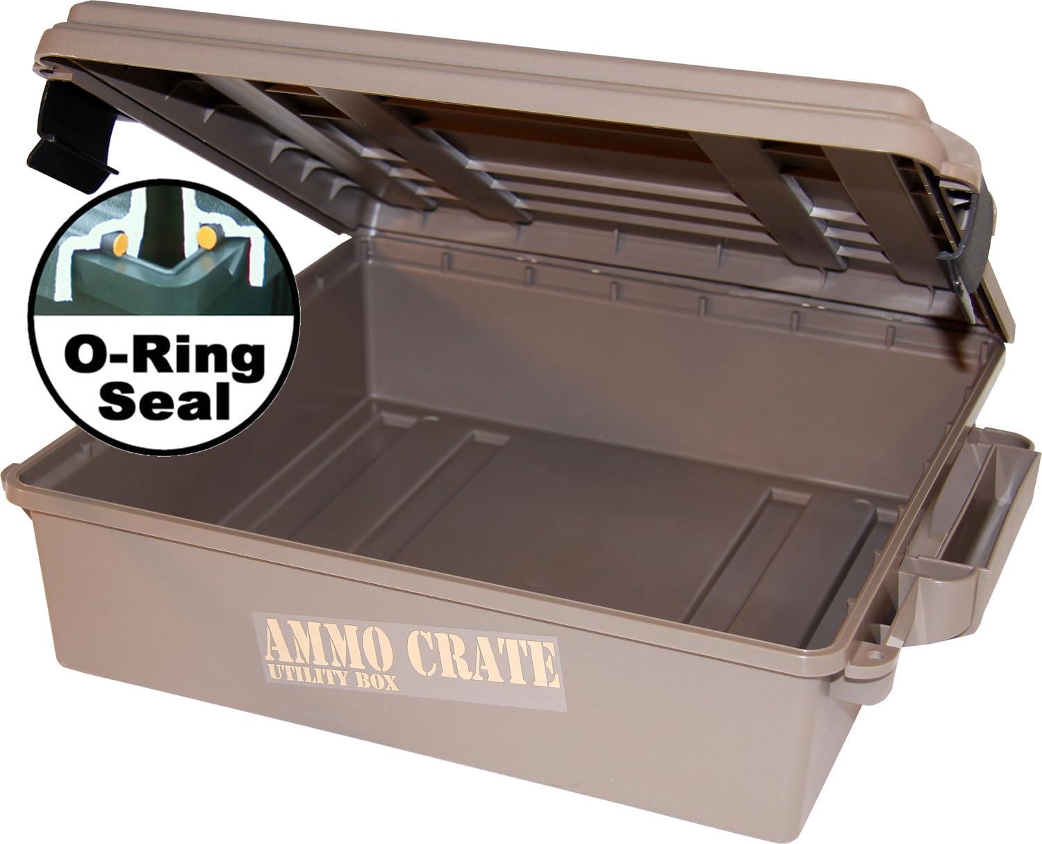 image:imageMTM ACR572 Ammo Crate Utility Box Ammo survival or hunting gear storage ORing seal for water resistant dry storage Double padlock tapped for security Carries 85lbs of gear