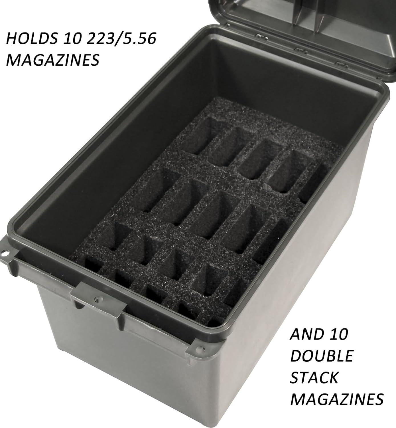 image:imageMTM CaseGard TMCLE Tactical Mag Can Multi Mag for 223556 Magazines and 9mm to 45 ACP Magazine Storage USA Made Black