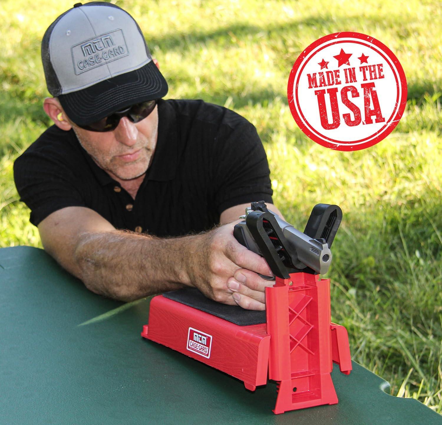 image:imageMTM PR30 Pistol Handgun Rest for sighting in Pistols Adjustable shooting bench rest USA Made Red