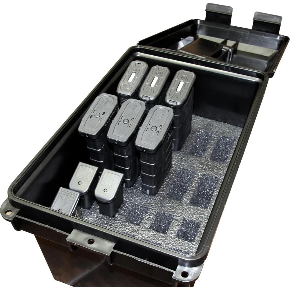 image:imageMTM CaseGard TMCLE Tactical Mag Can Multi Mag for 223556 Magazines and 9mm to 45 ACP Magazine Storage USA Made Black