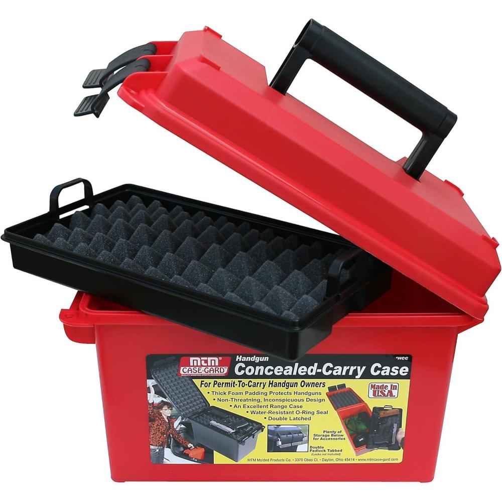 image:imageMTM HCC Handgun Conceal Carry Case Double latch system Holds 2 Handguns USA MadeRed