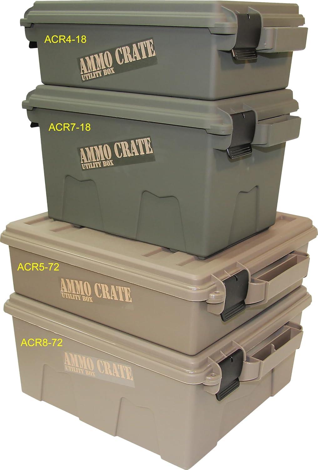 image:imageMTM ACR718 Ammo Crate Utility Box Ammo survival or hunting gear storage ORing seal for water resistant dry storage Double padlock tabbed for security Carries 65lbs of gear Army Green