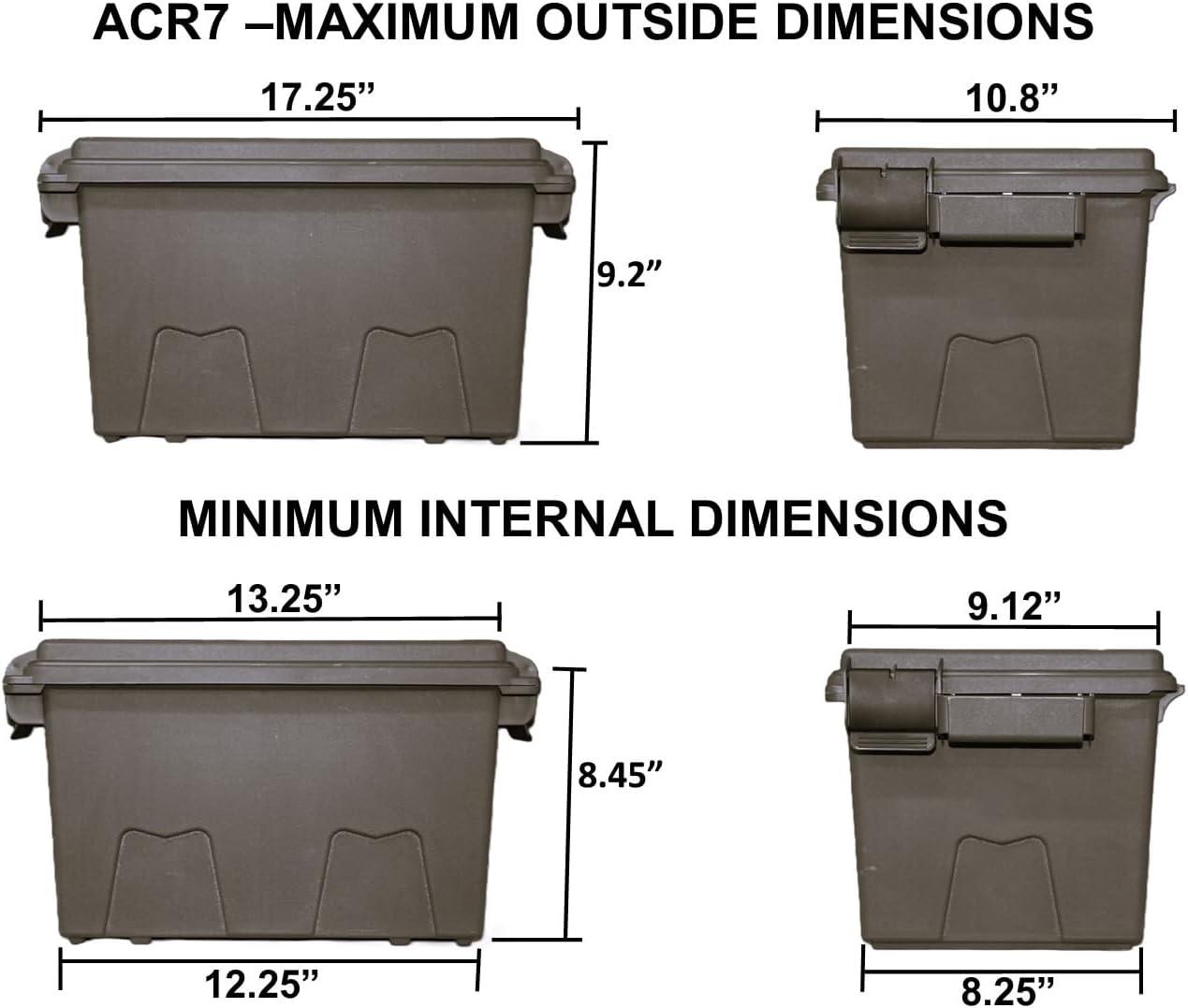 image:imageMTM ACR718 Ammo Crate Utility Box Ammo survival or hunting gear storage ORing seal for water resistant dry storage Double padlock tabbed for security Carries 65lbs of gear Army Green