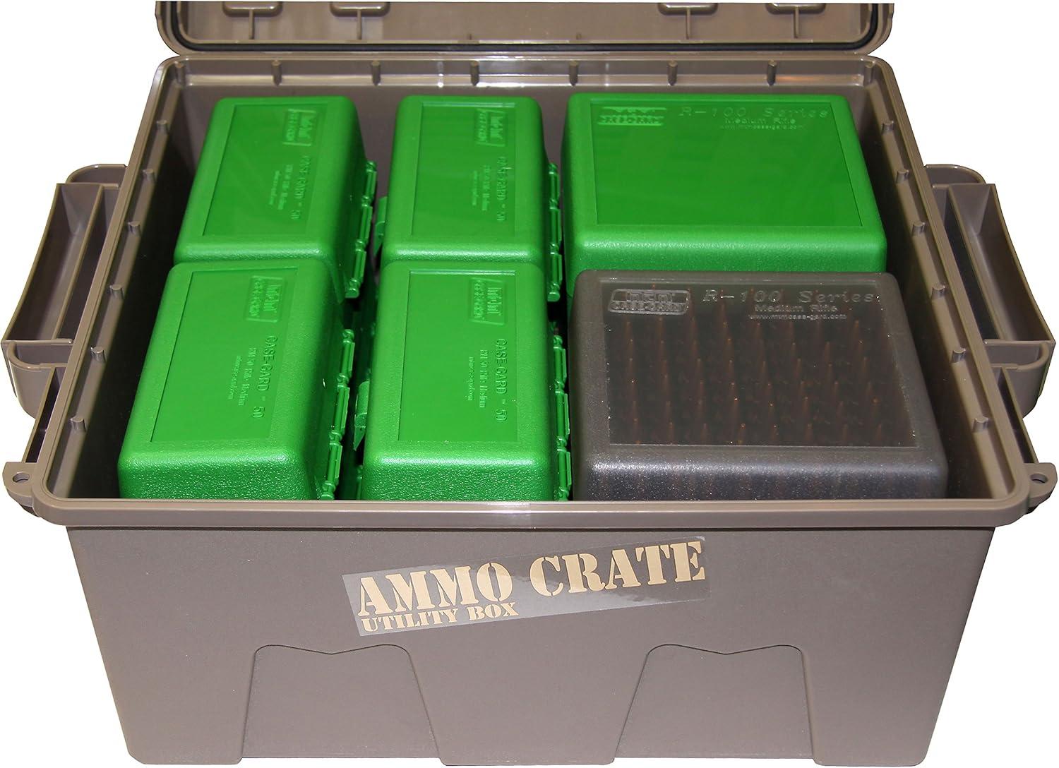 image:imageMTM ACR872 Ammo Crate Utility Box Ammo Survival or Hunting Gear Storage ORing Seal for Water Resistant Dry Storage Double Padlock tapped for Security Carries 85lbs of Gear Dark Earth