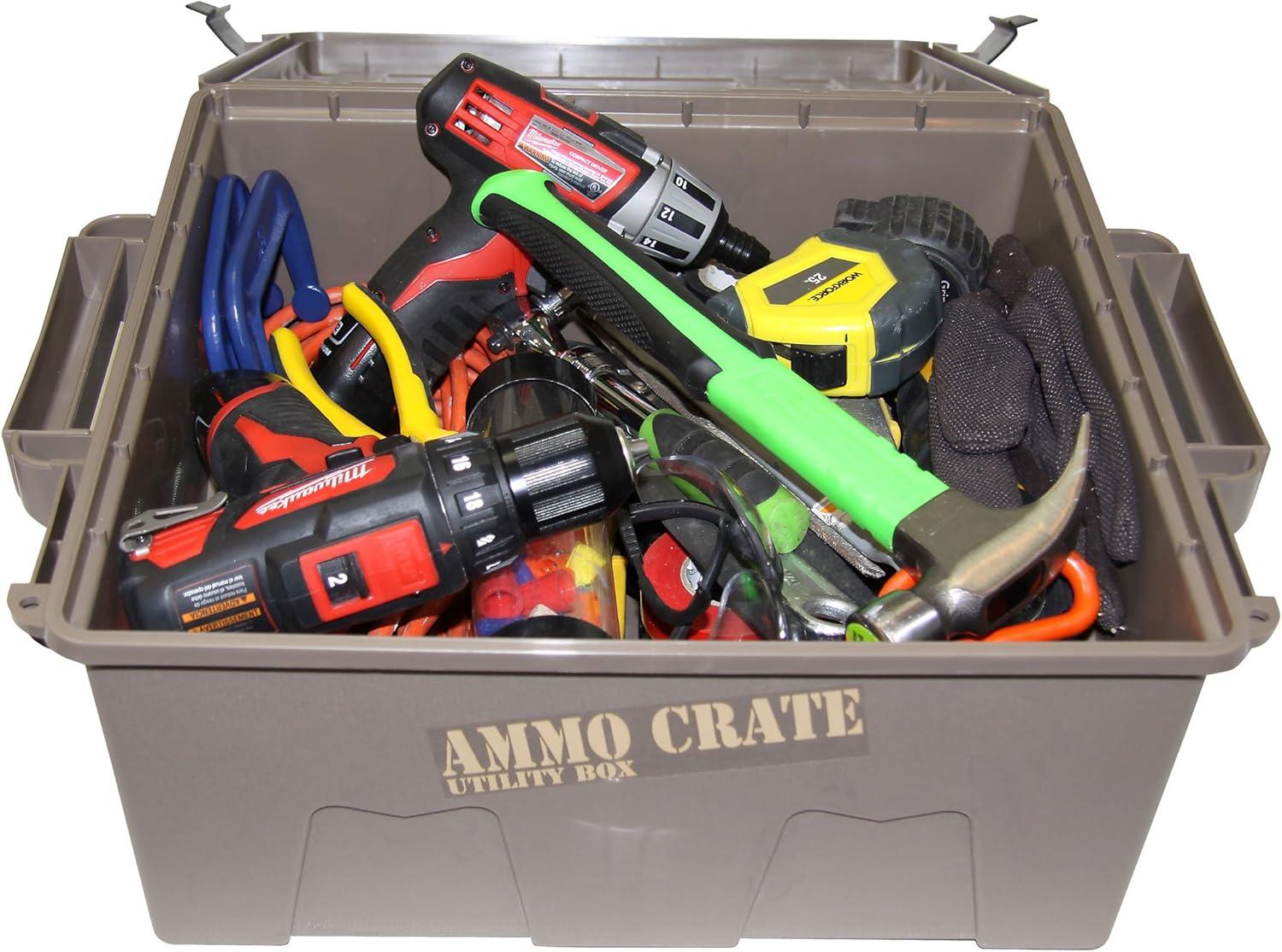 image:imageMTM ACR872 Ammo Crate Utility Box Ammo Survival or Hunting Gear Storage ORing Seal for Water Resistant Dry Storage Double Padlock tapped for Security Carries 85lbs of Gear Dark Earth