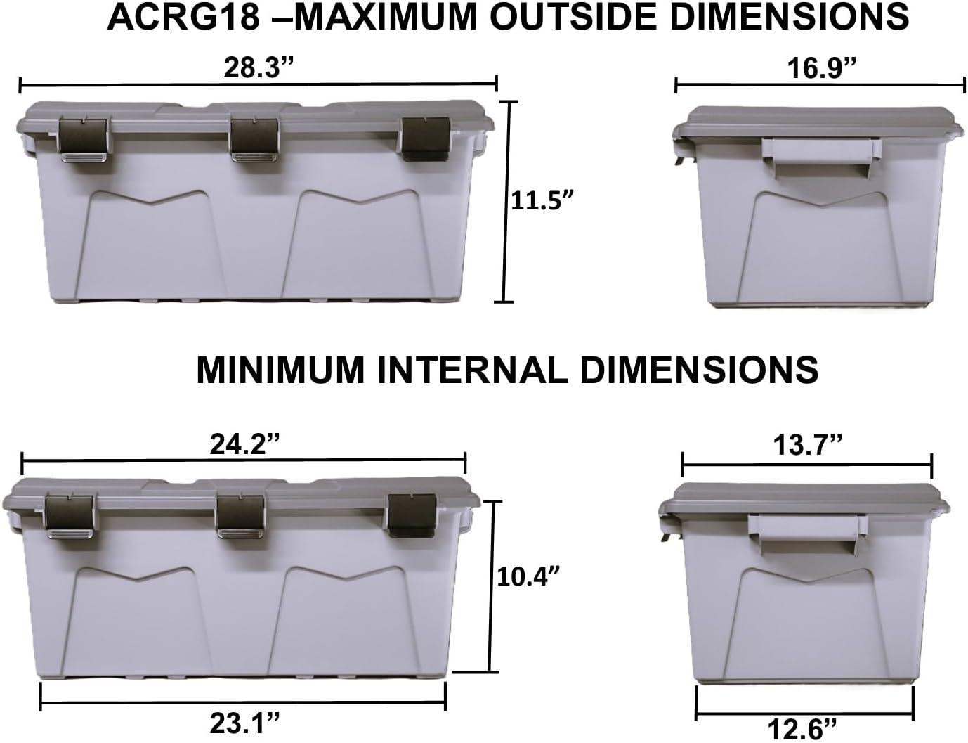 image:imageMTM ACRG18 Gear Crate Utility Box Water Resistant Gear Dry Storage Box for the Field Lockable Dry Storage Case 52 Quart Stackable Secures Hunting Shooting Gear 101 Uses USA Made Army Green
