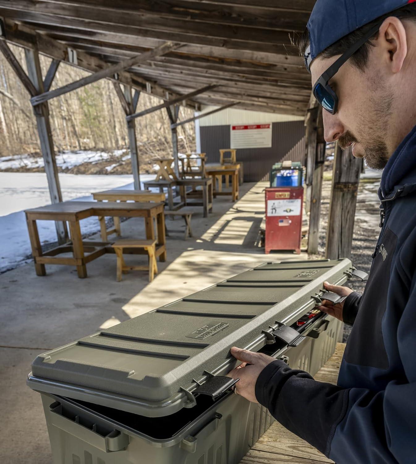 image:imageMTM TRC39 Tactical Rifle Crate with Wheels 39 Single Scope Hard Rifle Gun Carrying Case Lockable All Weather Shooting Gear Storage Box ideal for Range or Field Made in USA Dark Earth