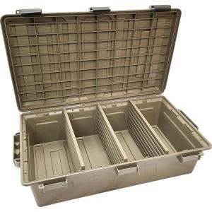 image:imageMTM ACDC50 Divided Ammo Crate Utility Box Water Resistant Ammo Storage Box Lockable Storage Keeping Ammo Safe Survival or Hunting gear Made in USA Dark Earth