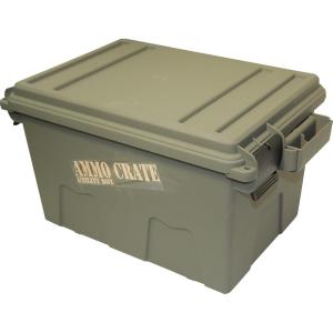 image:imageMTM ACR718 Ammo Crate Utility Box Ammo survival or hunting gear storage ORing seal for water resistant dry storage Double padlock tabbed for security Carries 65lbs of gear Army Green