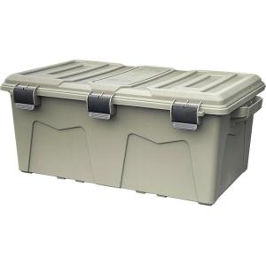 image:imageMTM ACRG18 Gear Crate Utility Box Water Resistant Gear Dry Storage Box for the Field Lockable Dry Storage Case 52 Quart Stackable Secures Hunting Shooting Gear 101 Uses USA Made Army Green